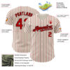 Custom Cream (Black White Pinstripe) Red-Black Authentic Baseball Jersey