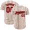 Custom Cream (Black White Pinstripe) Red-Black Authentic Baseball Jersey