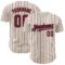 Custom Cream (Black Crimson Pinstripe) Crimson-Black Authentic Baseball Jersey