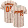 Custom Cream (Black Orange Pinstripe) Orange-Black Authentic Baseball Jersey