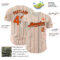 Custom Cream (Black Orange Pinstripe) Orange-Black Authentic Baseball Jersey