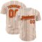 Custom Cream (Black Orange Pinstripe) Orange-Black Authentic Baseball Jersey