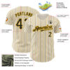 Custom Cream (Black Gold Pinstripe) Black-Gold Authentic Baseball Jersey