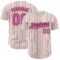 Custom Cream (Black Pink Pinstripe) Pink-Black Authentic Baseball Jersey