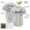 Custom Cream (Black Light Blue Pinstripe) Light Blue-Black Authentic Baseball Jersey