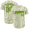 Custom Cream (Black Neon Green Pinstripe) Neon Green-Black Authentic Baseball Jersey