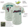 Custom Cream (Black Aqua Pinstripe) Crimson Black-Aqua Authentic Baseball Jersey