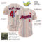 Custom Cream (Royal Red Pinstripe) Red-Royal Authentic Baseball Jersey