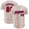 Custom Cream (Royal Red Pinstripe) Red-Royal Authentic Baseball Jersey