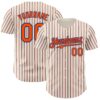 Custom Cream (Royal Orange Pinstripe) Orange-Royal Authentic Baseball Jersey