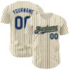 Custom Cream (Royal Yellow Pinstripe) Royal-Yellow Authentic Baseball Jersey
