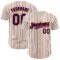 Custom Cream (Navy Red Pinstripe) Navy-Red Authentic Baseball Jersey