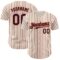 Custom Cream (Navy Orange Pinstripe) Navy-Orange Authentic Baseball Jersey