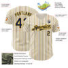 Custom Cream (Navy Gold Pinstripe) Navy-Gold Authentic Baseball Jersey