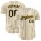 Custom Cream (Navy Gold Pinstripe) Navy-Gold Authentic Baseball Jersey