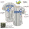 Custom Cream (Navy Light Blue Pinstripe) Light Blue-Navy Authentic Baseball Jersey