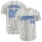 Custom Cream (Navy Light Blue Pinstripe) Light Blue-Navy Authentic Baseball Jersey
