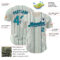 Custom Cream (Navy Teal Pinstripe) Teal-Navy Authentic Baseball Jersey