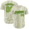 Custom Cream (Navy Neon Green Pinstripe) Neon Green-Navy Authentic Baseball Jersey