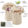 Custom Cream (Purple Gold Pinstripe) Purple-Gold Authentic Baseball Jersey