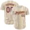 Custom Cream (Purple Gold Pinstripe) Purple-Gold Authentic Baseball Jersey
