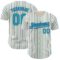 Custom Cream (Purple Aqua Pinstripe) Aqua-Purple Authentic Baseball Jersey