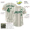 Custom Cream (Green Gray Pinstripe) Green-Gray Authentic Baseball Jersey