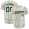 Custom Cream (Green Gray Pinstripe) Green-Gray Authentic Baseball Jersey