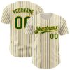 Custom Cream (Green Gold Pinstripe) Green-Gold Authentic Baseball Jersey