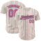 Custom Cream (Kelly Green Pink Pinstripe) Pink-Kelly Green Authentic Baseball Jersey