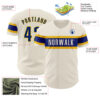 Custom Cream Royal-Yellow Authentic Baseball Jersey