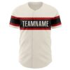 Custom Cream Vintage USA Flag Black-Red Authentic Baseball Jersey