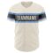 Custom Cream Light Blue-Steel Gray Authentic Baseball Jersey