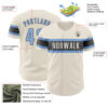 Custom Cream Light Blue-Steel Gray Authentic Baseball Jersey