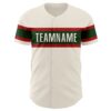 Custom Cream Red-Green Authentic Baseball Jersey