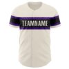 Custom Cream Purple-Black Authentic Baseball Jersey