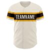 Custom Cream Brown-Gold Authentic Baseball Jersey
