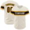 Custom Cream Brown-Gold Authentic Baseball Jersey