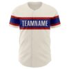 Custom Cream Red-Royal Authentic Baseball Jersey