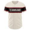 Custom Cream Crimson-Black Authentic Baseball Jersey