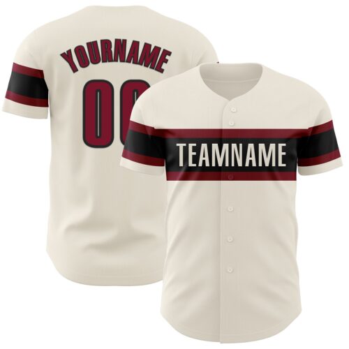 Cream0797 Custom Cream Crimson-Black Authentic Baseball Jersey