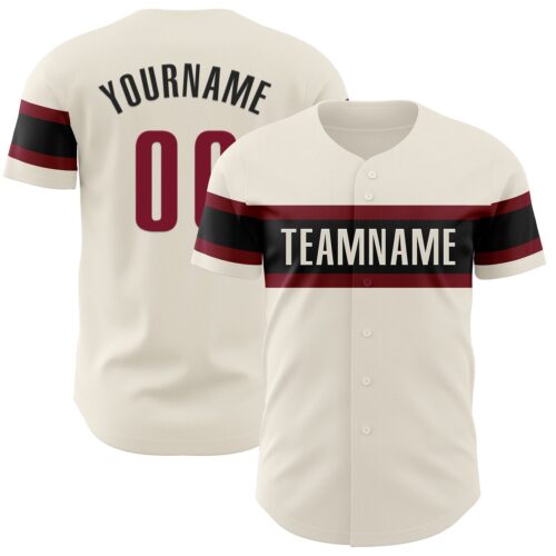 Cream0798 Custom Cream Crimson-Black Authentic Baseball Jersey