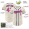 Custom Cream Pink-Navy Authentic Baseball Jersey