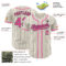 Custom Cream Black Pinstripe Pink Authentic Baseball Jersey