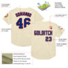 Custom Cream Royal-Red Mesh Authentic Throwback Baseball Jersey