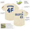 Custom Cream Royal Mesh Authentic Throwback Baseball Jersey