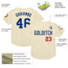 Custom Cream Royal-Red Mesh Authentic Throwback Baseball Jersey