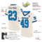 Custom Cream Blue-Navy Mesh Authentic Throwback Football Jersey