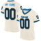 Cream0843 Custom Cream Black-Blue Mesh Authentic Throwback Football Jersey