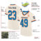 Custom Cream Blue-Orange Mesh Authentic Throwback Football Jersey